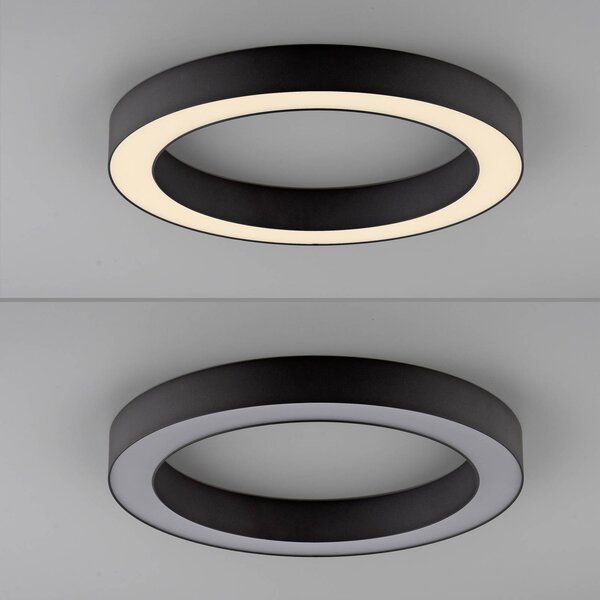 PURE Lampa sufitowa LED Lines, możliwość ściemniania, czarny, salon / jadalnia, aluminium, nowoczesny