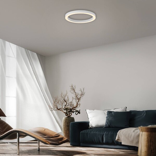 PURE Lampa sufitowa LED Lines, możliwość ściemniania, biały / opal, salon / jadalnia, aluminium, nowoczesny