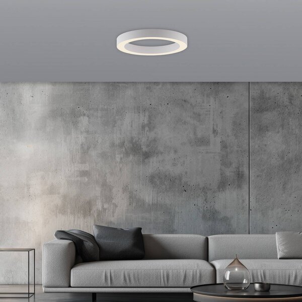 PURE Lampa sufitowa LED Lines, możliwość ściemniania, biały / opal, salon / jadalnia, aluminium, nowoczesny