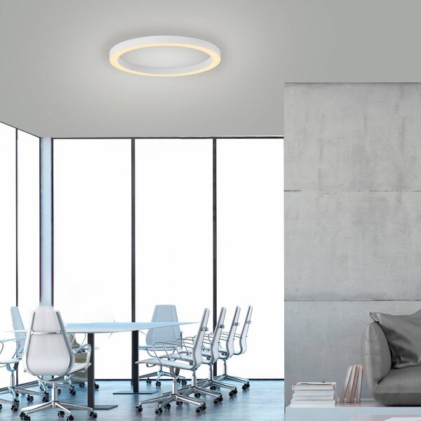 PURE Lampa sufitowa LED Lines, możliwość ściemniania, biały / opal, salon / jadalnia, aluminium, nowoczesny