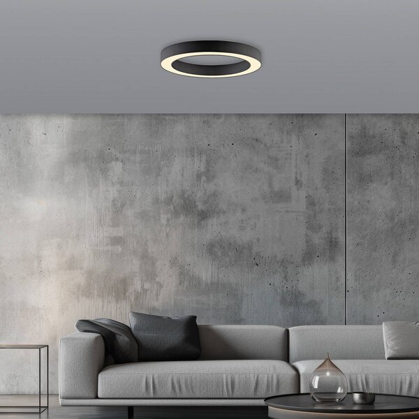 PURE Lampa sufitowa LED Lines, możliwość ściemniania, czarny, salon / jadalnia, aluminium, nowoczesny