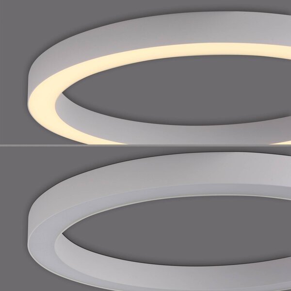 PURE Lampa sufitowa LED Lines, możliwość ściemniania, biały / opal, salon / jadalnia, aluminium, nowoczesny