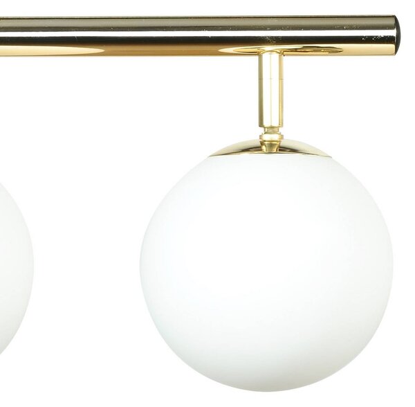 Lampa sufitowa Drum, złota, 3-punktowa, szkło, długość 46 cm Drum Domiluce, możliwość ściemniania, mosiężny / złoty, salon / jadalnia, metal