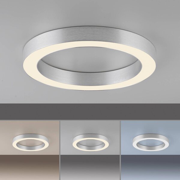 PURE Lampa sufitowa LED Lines, możliwość ściemniania, chromowy / srebrny, salon / jadalnia, aluminium, nowoczesny