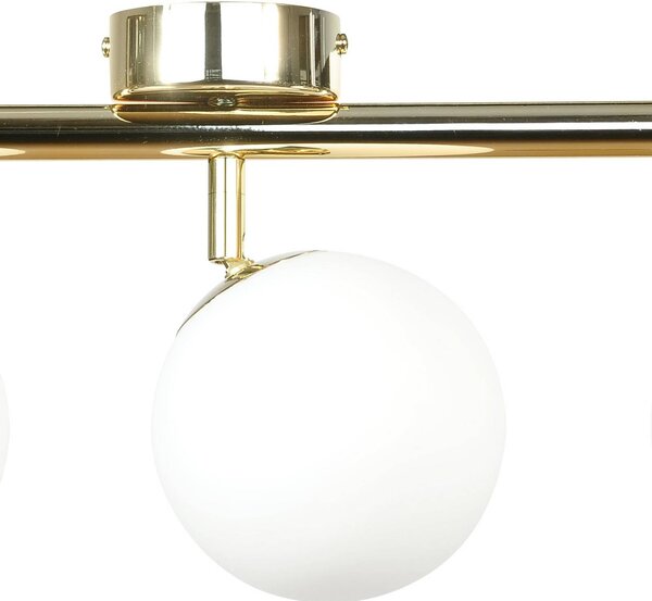 Lampa sufitowa Drum, złota, 3-punktowa, szkło, długość 46 cm Drum Domiluce, możliwość ściemniania, mosiężny / złoty, salon / jadalnia, metal