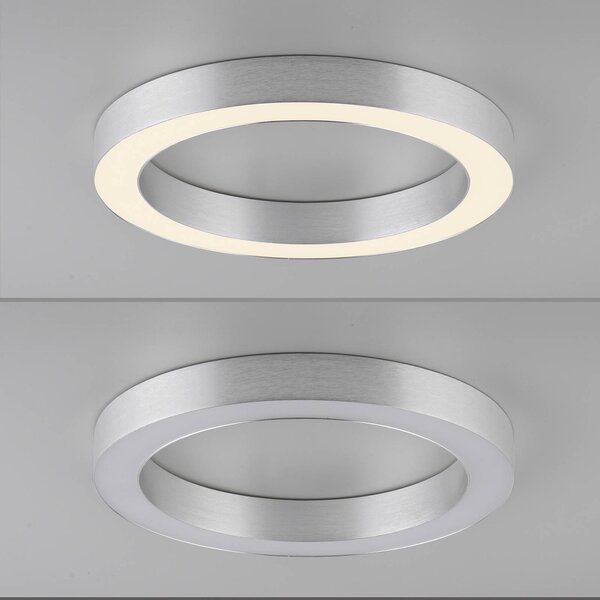 PURE Lampa sufitowa LED Lines, możliwość ściemniania, chromowy / srebrny, salon / jadalnia, aluminium, nowoczesny