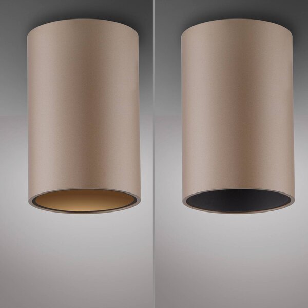 PURE Lampa sufitowa Point, możliwość ściemniania, brązowy / mosiężny, łazienka, metal, nowoczesny