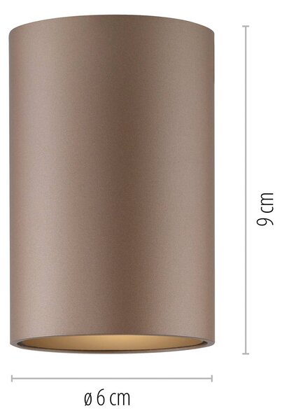 PURE Lampa sufitowa Point, możliwość ściemniania, brązowy / mosiężny, łazienka, metal, nowoczesny