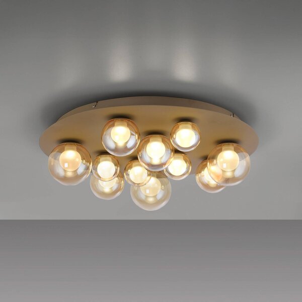 PURE Lampa sufitowa LED Popup, możliwość ściemniania, brązowy / mosiężny, salon / jadalnia, metal