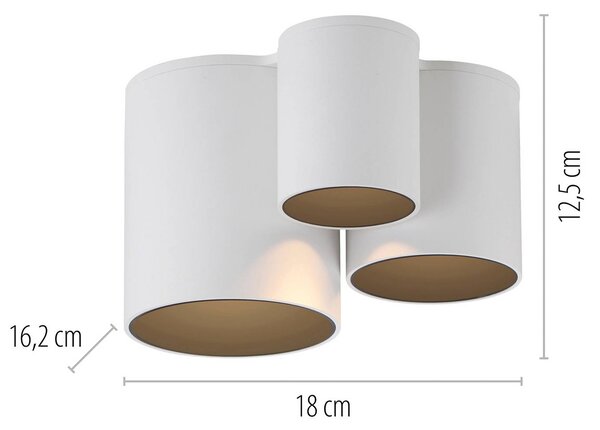 PURE Lampa sufitowa Point, możliwość ściemniania, biały / opal, łazienka, metal, nowoczesny