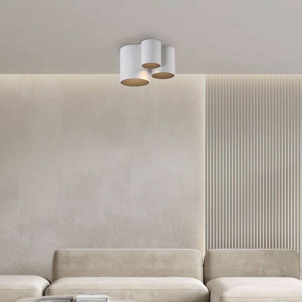 PURE Lampa sufitowa Point, możliwość ściemniania, biały / opal, łazienka, metal, nowoczesny