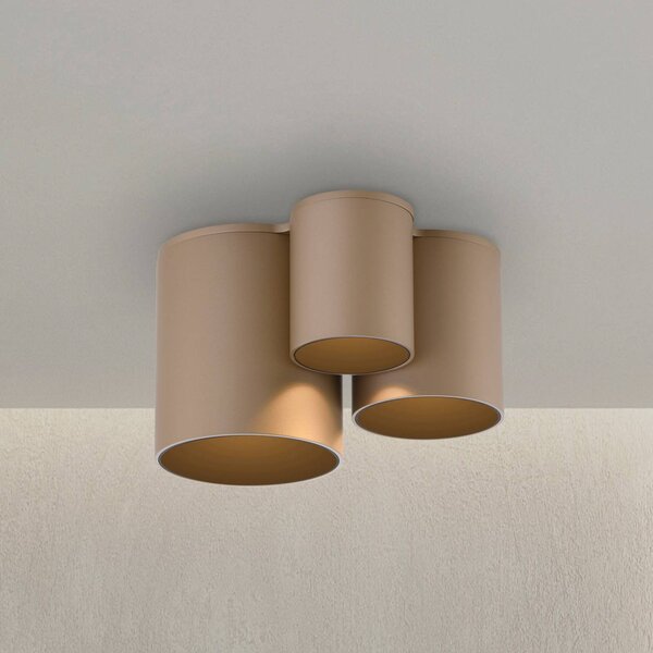 PURE Lampa sufitowa Point, możliwość ściemniania, brązowy / mosiężny, łazienka, metal, nowoczesny