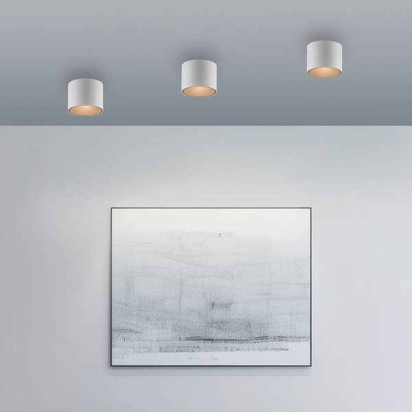 PURE Lampa sufitowa Point, możliwość ściemniania, biały / opal, łazienka, metal, nowoczesny