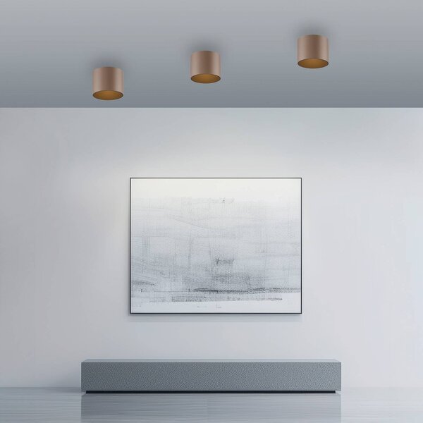 PURE Lampa sufitowa Point, możliwość ściemniania, brązowy / mosiężny, łazienka, metal, nowoczesny
