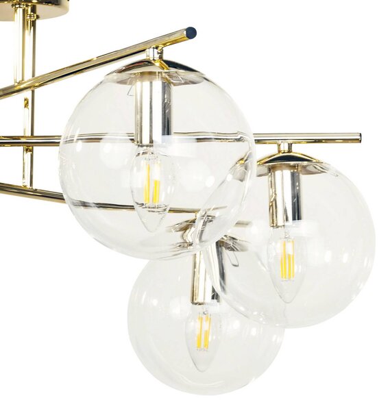 Lampa sufitowa Zoe Domiluce, możliwość ściemniania, mosiężny / złoty, salon / jadalnia, metal