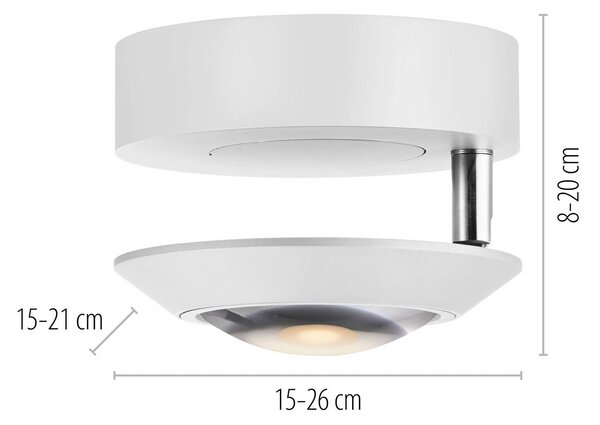PURE Lampa sufitowa LED Oculis, możliwość ściemniania, biały / opal, salon / jadalnia, nowoczesny