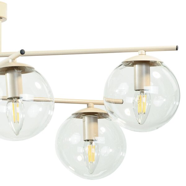 Lampa sufitowa Zoe Domiluce, możliwość ściemniania, kremowy / amber, salon / jadalnia, metal