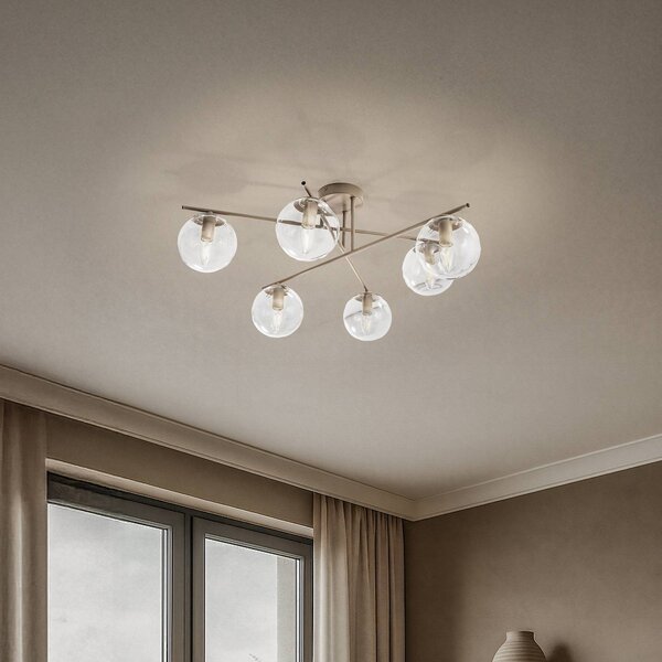 Lampa sufitowa Zoe Domiluce, możliwość ściemniania, kremowy / amber, salon / jadalnia, metal