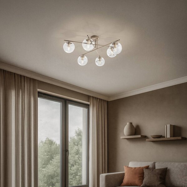 Lampa sufitowa Zoe Domiluce, możliwość ściemniania, kremowy / amber, salon / jadalnia, metal