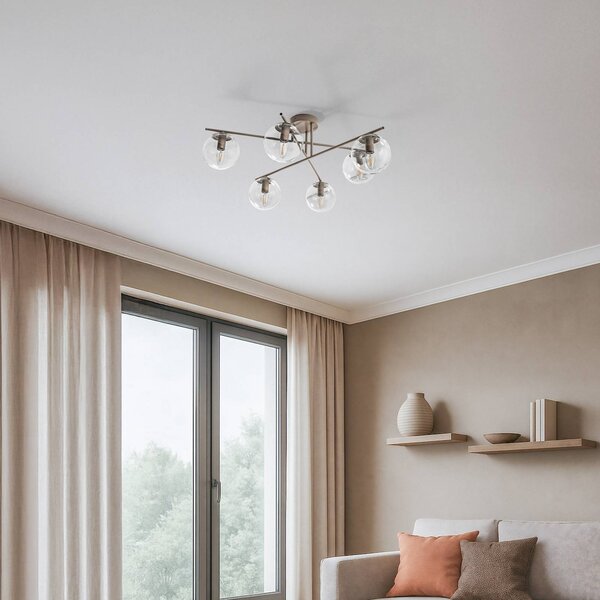 Lampa sufitowa Zoe Domiluce, możliwość ściemniania, kremowy / amber, salon / jadalnia, metal