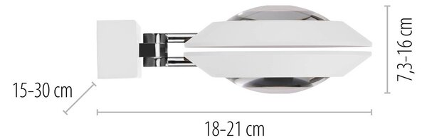 PURE Kinkiet LED Oculis, możliwość ściemniania, biały / opal, salon / jadalnia, nowoczesny