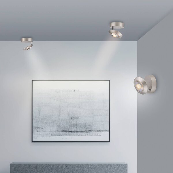 PURE Lampa sufitowa LED Oculis, możliwość ściemniania, chromowy / srebrny, salon / jadalnia, nowoczesny