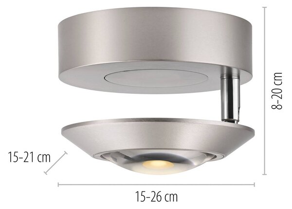 PURE Lampa sufitowa LED Oculis, możliwość ściemniania, chromowy / srebrny, salon / jadalnia, nowoczesny
