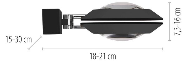 PURE Kinkiet LED Oculis, możliwość ściemniania, czarny, salon / jadalnia, nowoczesny