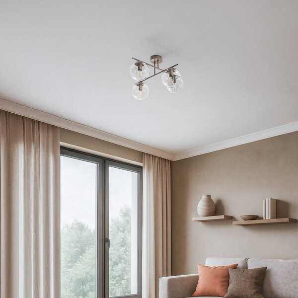 Lampa sufitowa Zoe Domiluce, możliwość ściemniania, kremowy / amber, salon / jadalnia, metal