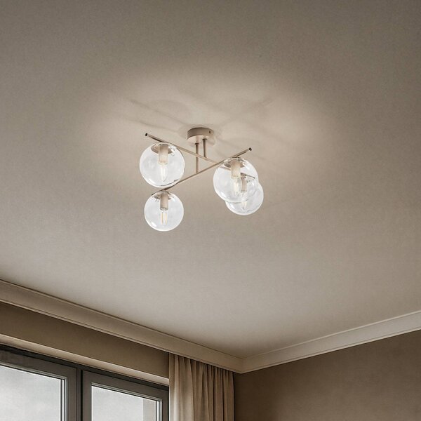 Lampa sufitowa Zoe Domiluce, możliwość ściemniania, kremowy / amber, salon / jadalnia, metal