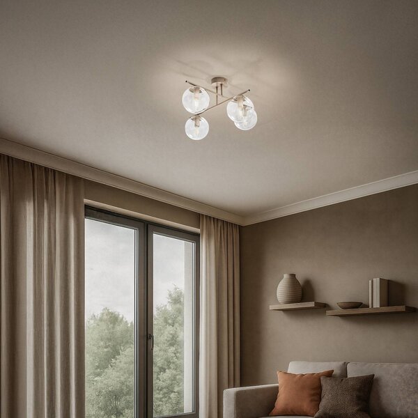 Lampa sufitowa Zoe Domiluce, możliwość ściemniania, kremowy / amber, salon / jadalnia, metal
