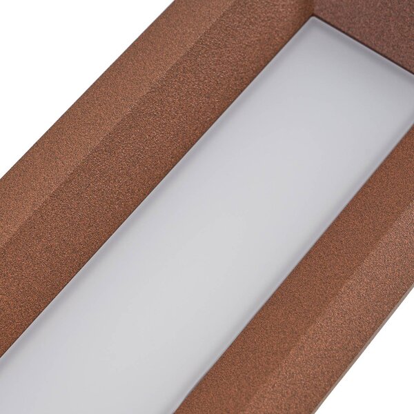 Lucande oprawa wpuszczana ścienna LED Lachlain, rdza, 25 cm, IP65 Lachlain, brązowy / rdzawy, aluminium, nowoczesny