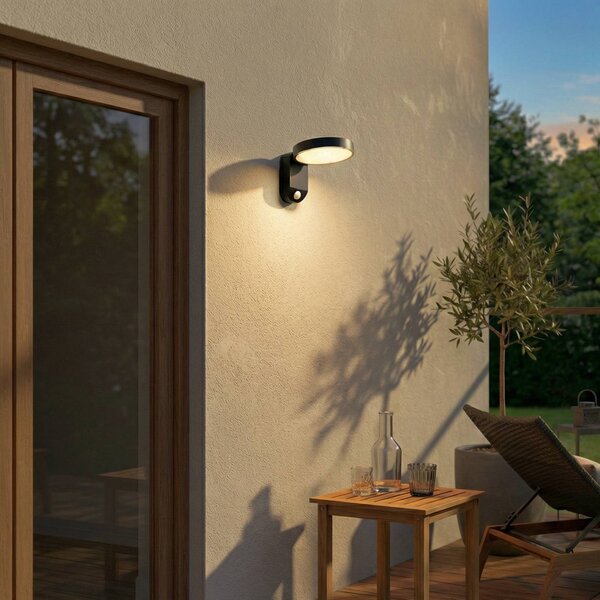 Lampa zewnętrzna z czujnikiem ruchu Tarlson PRIOS, czarny, tworzywo sztuczne, nowoczesny