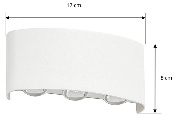 Kinkiet zewnętrzny LED Ithan Lindby, biały / opal, aluminium, nowoczesny