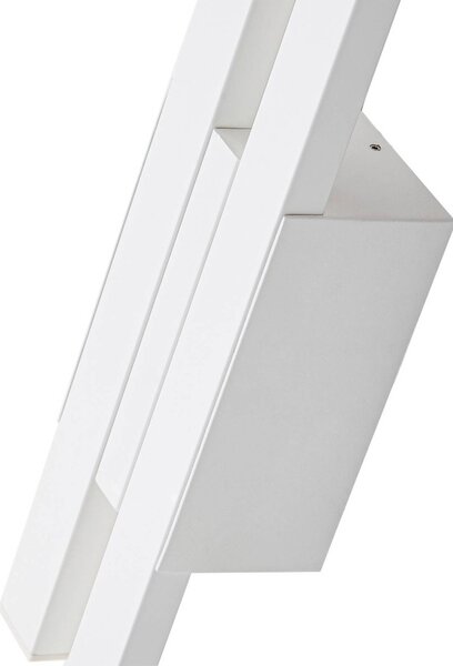 Kinkiet zewnętrzny LED Sakari Lindby, biały / opal, aluminium, nowoczesny
