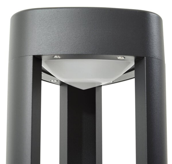 Słupek oświetleniowy LED Pirron Lucande, czarny, aluminium, nowoczesny
