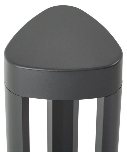 Słupek oświetleniowy LED Pirron Lucande, czarny, aluminium, nowoczesny