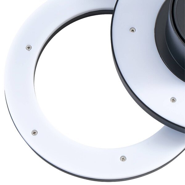 Kinkiet zewnętrzny LED Ilveo Lindby, czarny, salon / jadalnia, aluminium, nowoczesny