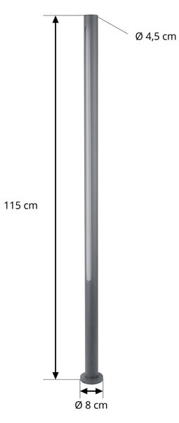 Słupek oświetleniowy LED Liravel Lindby, czarny, aluminium, nowoczesny