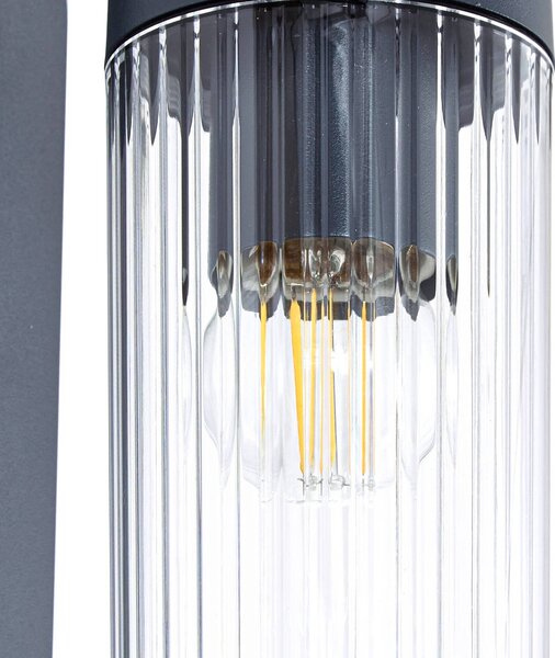 Lampa zewnętrzna z czujnikiem ruchu Kaliro Lindby, możliwość ściemniania, czarny, aluminium, nowoczesny