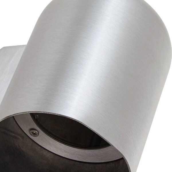 Kinkiet zewnętrzny Lupil Lindby, możliwość ściemniania, aluminiowy / szary / cynkowy, aluminium, nowoczesny