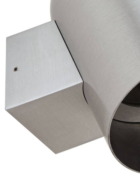 Kinkiet zewnętrzny Lupil Lindby, możliwość ściemniania, aluminiowy / szary / cynkowy, aluminium, nowoczesny
