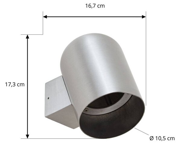 Kinkiet zewnętrzny Lupil Lindby, możliwość ściemniania, aluminiowy / szary / cynkowy, aluminium, nowoczesny