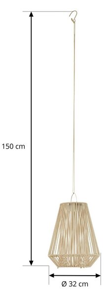 Lampa wisząca LED z panelem słonecznym Lindby Austas, beżowa, Ø 32 cm, USB, IP54 Austas Lindby, możliwość ściemniania, kremowy / amber, tworzywo sztuczne, nowoczesny