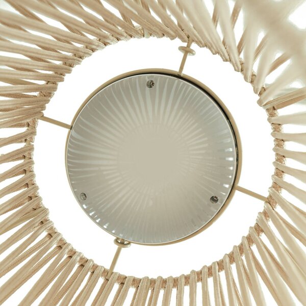 Lampa wisząca LED z panelem słonecznym Lindby Austas, beżowa, Ø 32 cm, USB, IP54 Austas Lindby, możliwość ściemniania, kremowy / amber, tworzywo sztuczne, nowoczesny