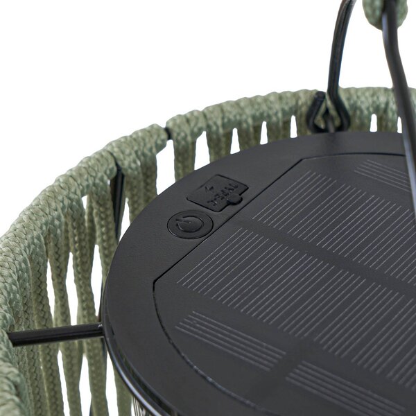 Lampa wisząca Lindby LED z zasilaniem słonecznym Austas, zielona, Ø 32 cm, USB, Austas Lindby, możliwość ściemniania, zielony, tworzywo sztuczne, nowoczesny