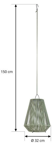 Lampa wisząca Lindby LED z zasilaniem słonecznym Austas, zielona, Ø 32 cm, USB, Austas Lindby, możliwość ściemniania, zielony, tworzywo sztuczne, nowoczesny