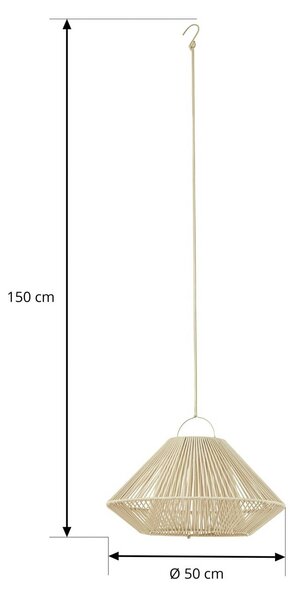 Lampa wisząca Lindby LED z zasilaniem słonecznym Austas, beżowa, Ø 50 cm, USB, Austas Lindby, możliwość ściemniania, kremowy / amber, tworzywo sztuczne, nowoczesny