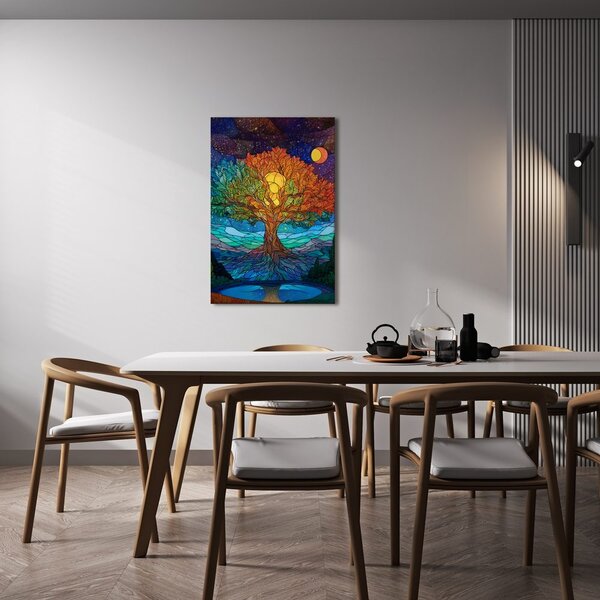 Obraz magiczna noc i drzewo życia
