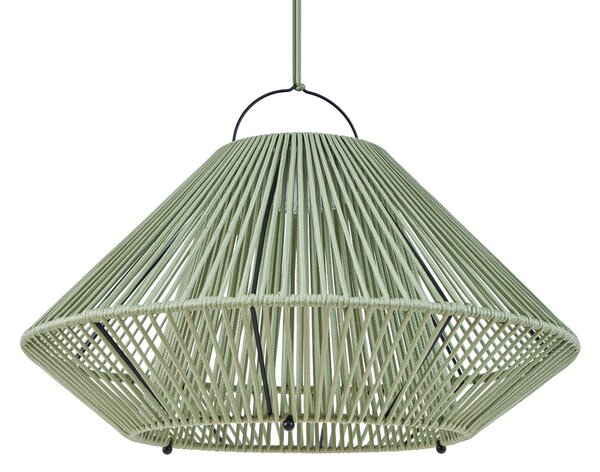 Lampa wisząca Lindby LED z zasilaniem słonecznym Austas, zielona, Ø 50 cm, USB, Austas Lindby, możliwość ściemniania, zielony, tworzywo sztuczne, nowoczesny